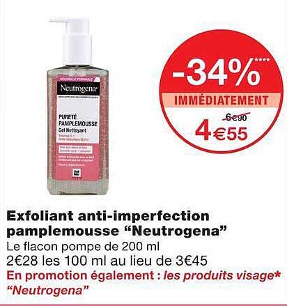 Exfoliant anti-imperfection pamplemousse “Neutrogena”