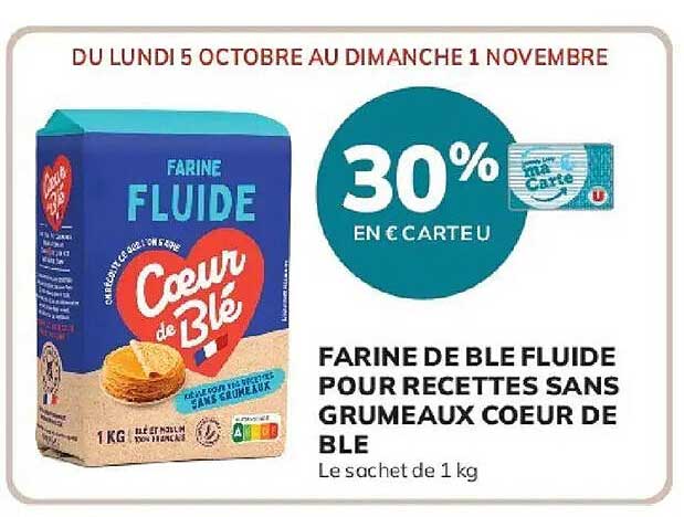 FARINE DE BLE FLUIDE POUR RECETTES SANS GRUMEAUX COEUR DE BLE