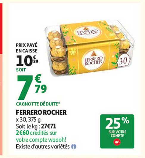 FERRERO ROCHER x 30, 375 g