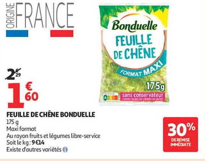 FEUILLE DE CHÊNE BONDUELLE