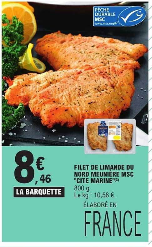 FILET DE LIMANDE DU NORD MEUNIÈRE MSC "CITE MARINE"