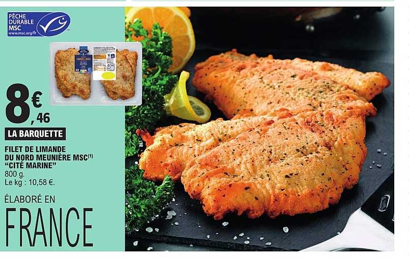 FILET DE LIMANDE DU NORD MEUNIÈRE MSC "CITE MARINE"