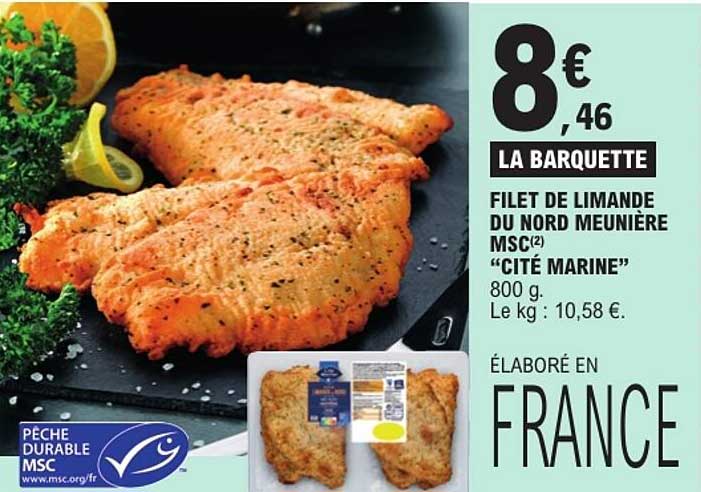 FILET DE LIMANDE DU NORD MEUNIÈRE MSC(2) “CITÉ MARINE”