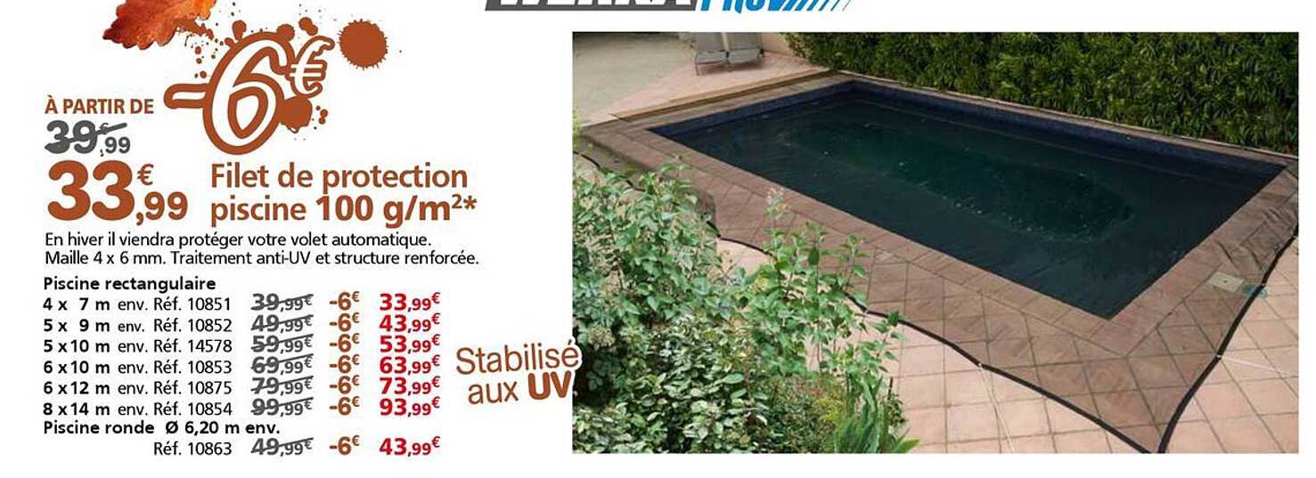 Filet de protection piscine 100 g/m²*