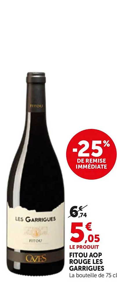 FITOU AOP ROUGE LES GARRIGUES