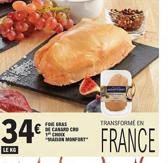 FOIE GRAS DE CANARD CRU 1ER CHOIX “MAISON MONFORT”