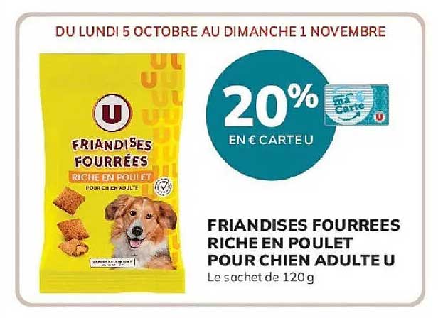FRIANDISES FOURRÉES RICHE EN POULET POUR CHIEN ADULTE U