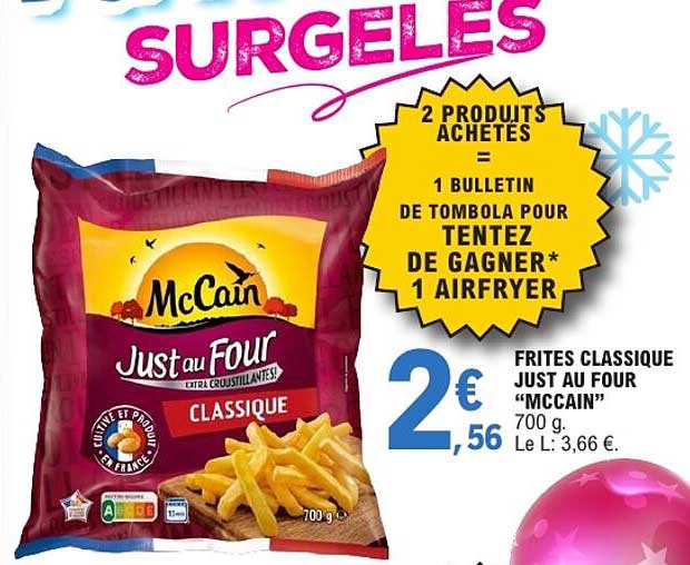FRITES CLASSIQUE JUST AU FOUR “MCCAIN” 700 g