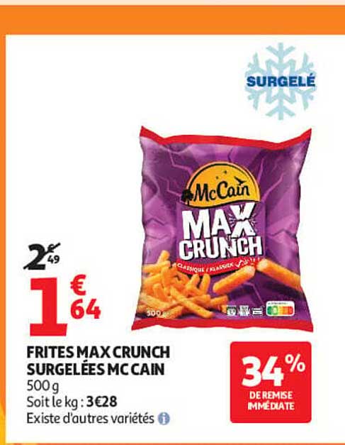 FRITES MAX CRUNCH SURGELÉES MC CAIN