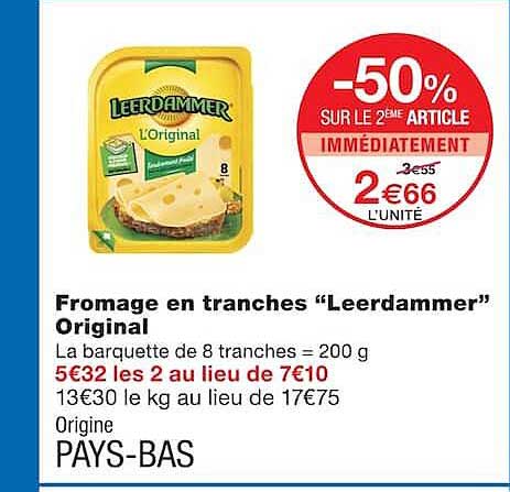 Fromage en tranches “Leerdammer” Original