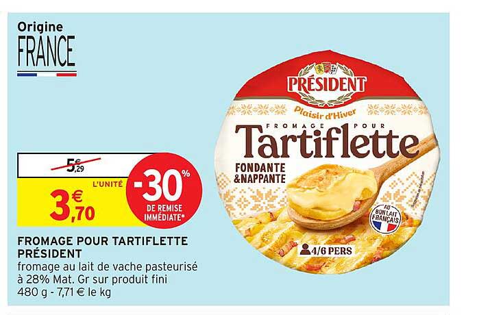FROMAGE POUR TARTIFLETTE PRÉSIDENT