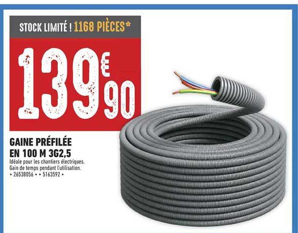 GAINE PRÉFILÉE EN 100 M 3G2,5