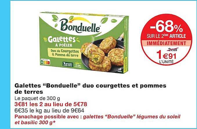 Galettes “Bonduelle” duo courgettes et pommes de terres