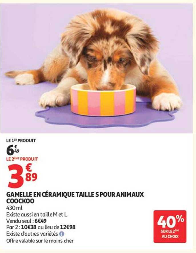 GAMELLE EN CÉRAMIQUE TAILLE S POUR ANIMAUX COOCKOO