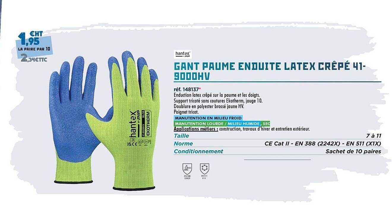 GANT PAUME ENDUITE LATEX CRÉPÉ 41-9000HV