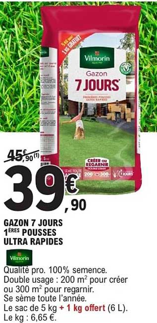 GAZON 7 JOURS 1ÈRES POUSSES ULTRA RAPIDES