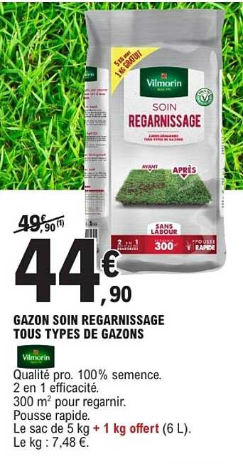 GAZON SOIN REGARNISSAGE TOUS TYPES DE GAZONS