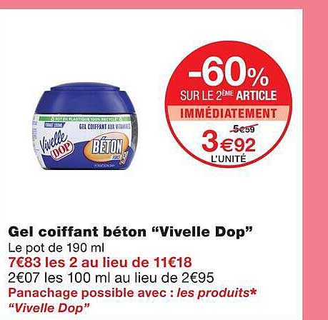 Gel coiffant béton “Vivel le Dop”