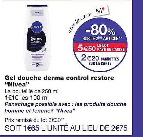 Gel douche derma control restore “Nivea”
