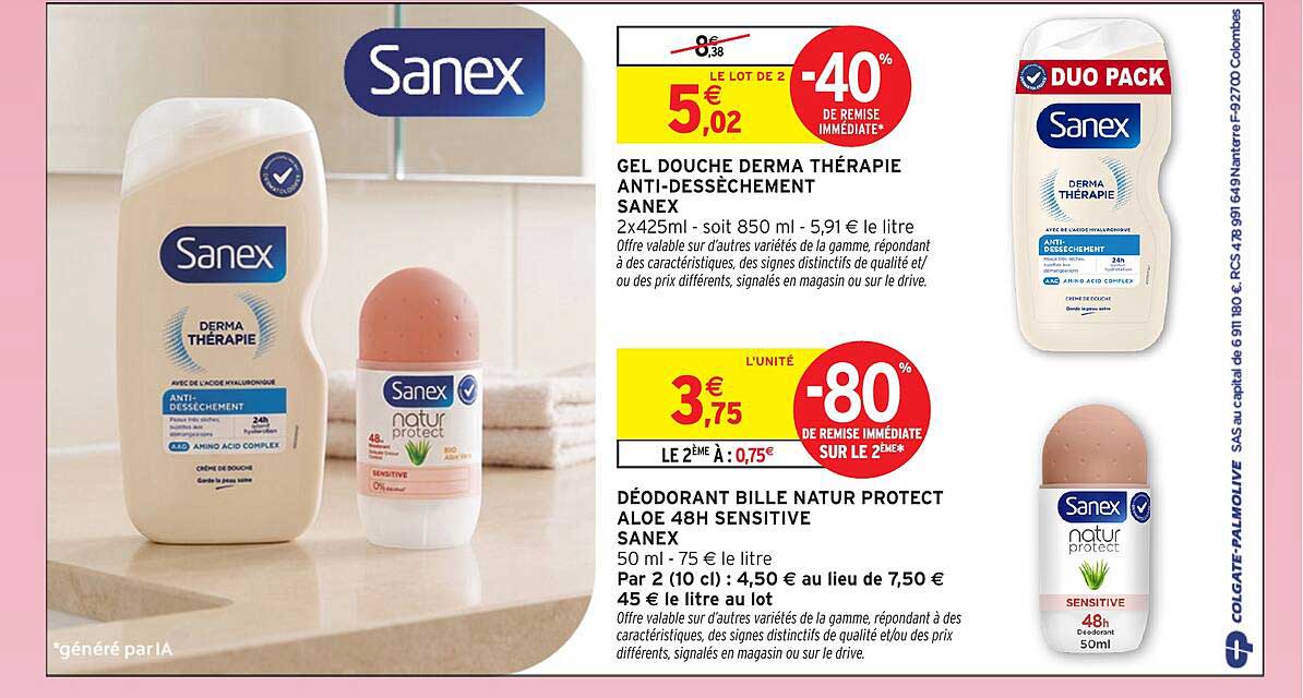 GEL DOUCHE DERMA THÉRAPIE ANTI-DESSÈCHEMENT SANEX