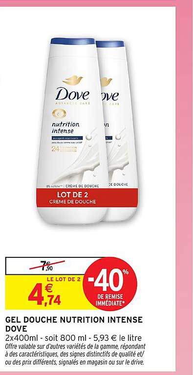 GEL DOUCHE NUTRITION INTENSE DOVE