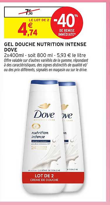 GEL DOUCHE NUTRITION INTENSE DOVE