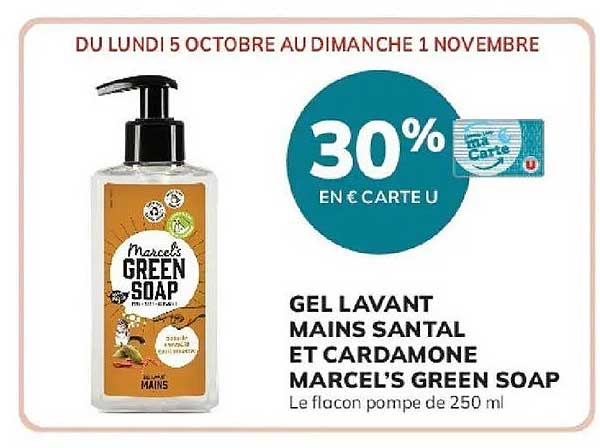 GEL LAVANT MAINS SANTAL ET CARDAMONE MARCEL'S GREEN SOAP