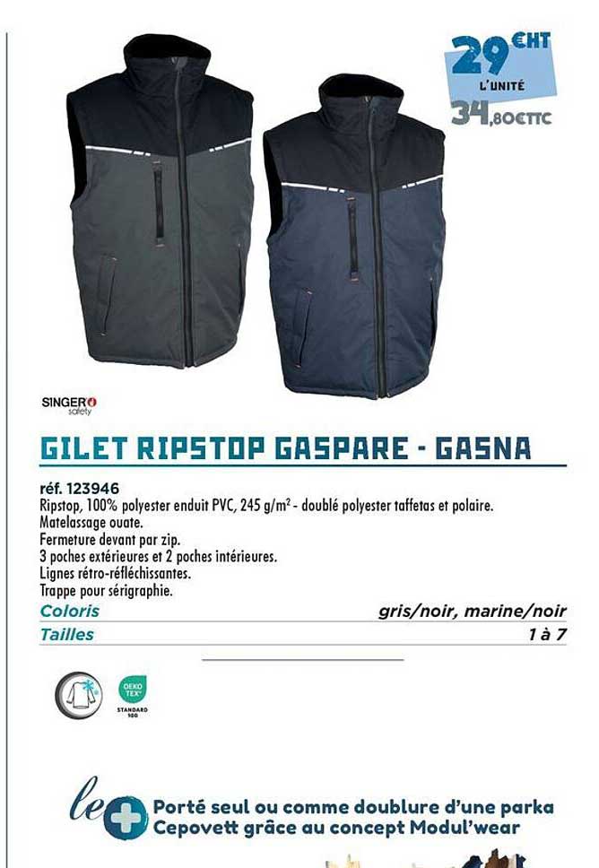 GILET RIPSTOP GASPARE - GASNA