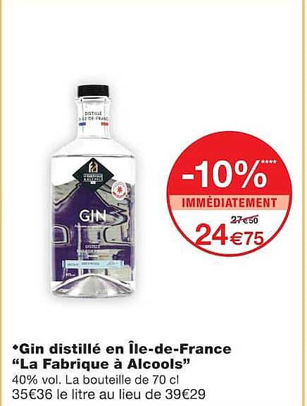 Gin distillé en Île-de-France “La Fabrique à Alcools”