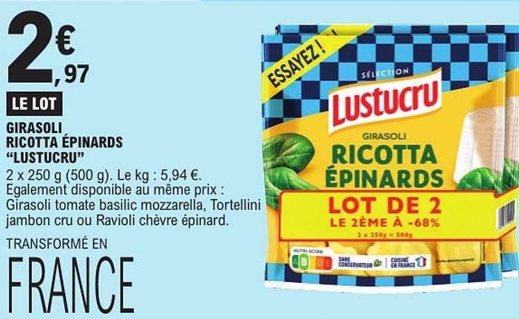 GIRASOLI RICOTTA ÉPINARDS “LUSTUCRU”