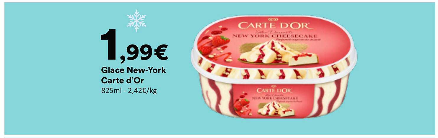 Glace New-York Carte d’Or