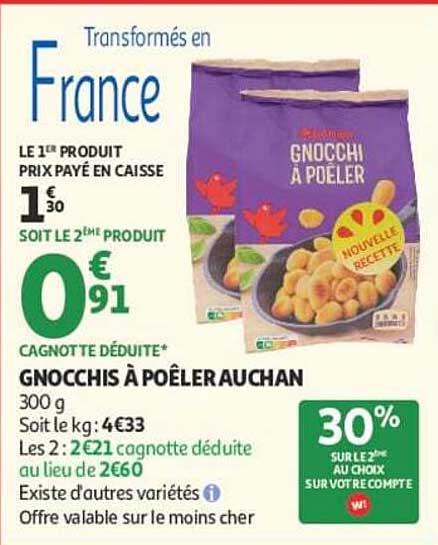 GNOCCHIS À POÊLER AUCHAN