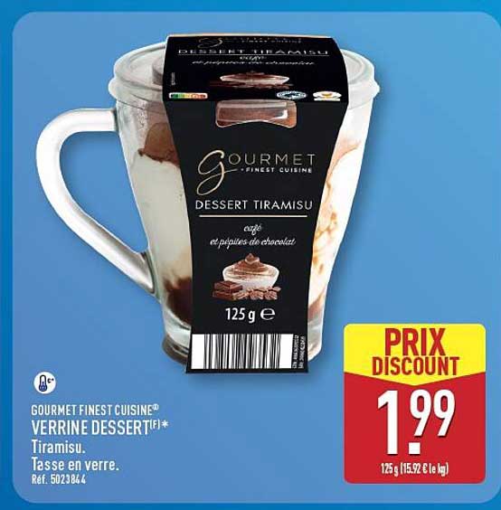 GOURMET FINEST CUISINE® VERRINE DESSERT[F]* Tiramisu. Tasse en verre. Réf. 5023844