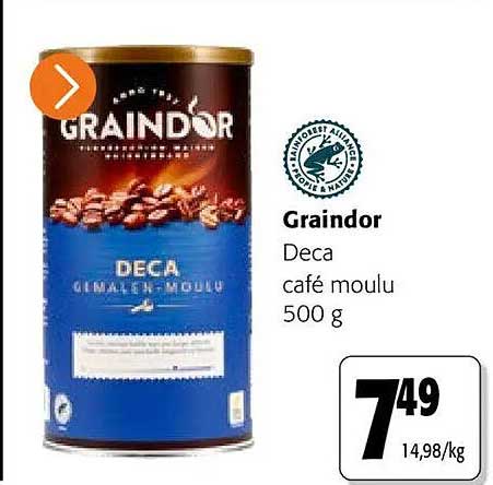 Graindor Deca café moulu 500 g