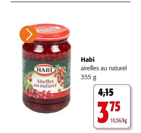 Habi airelles au naturel 355 g