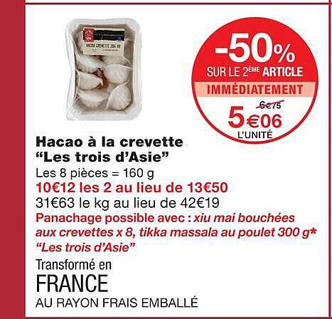 Hacao à la crevette “Les trois d’Asie”