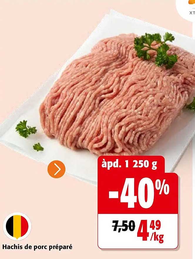 Hachis de porc préparé