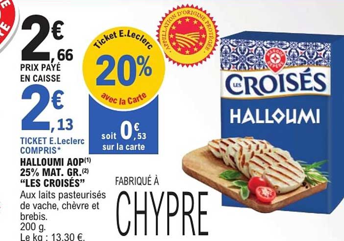 HALLOUMI AOP 25% MAT. GR. «LES CROISÉS»