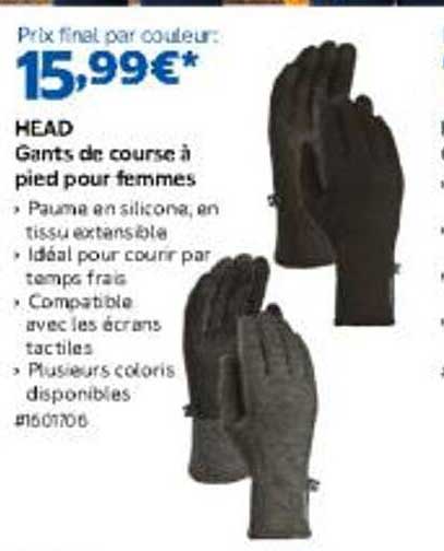 HEAD Gants de course à pied pour femmes