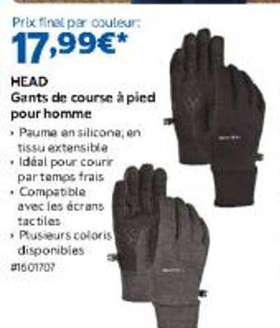 HEAD Gants de course à pied pour homme