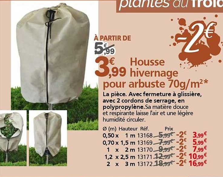 Housse hivernage pour arbuste 70g/m²*