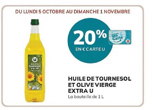 HUILE DE TOURNESOL ET OLIVE VIERGE EXTRA U