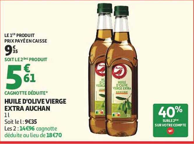 HUILE D'OLIVE VIERGE EXTRA AUCHAN