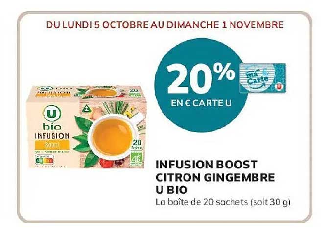 INFUSION BOOST CITRON GINGEMBRE U BIO