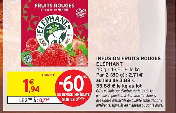 INFUSION FRUITS ROUGES ELÉPHANT
