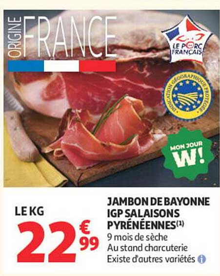 JAMBON DE BAYONNE IGP SALAISONS PYRÉNÉENNES(1)