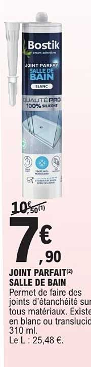 JOINT PARFAIT SALLE DE BAIN BLANC
