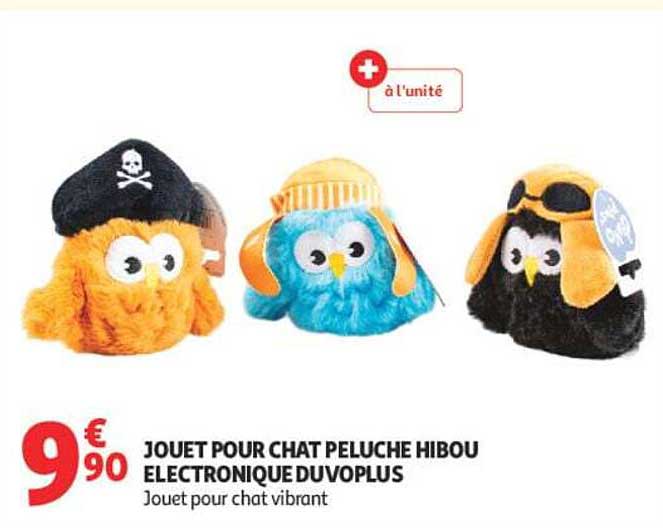 JOUET POUR CHAT PELUCHE HIBOU ELECTRONIQUE DUVOPLUS
