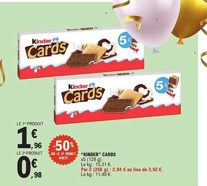 KINDER CARDS x5 (128 g)
