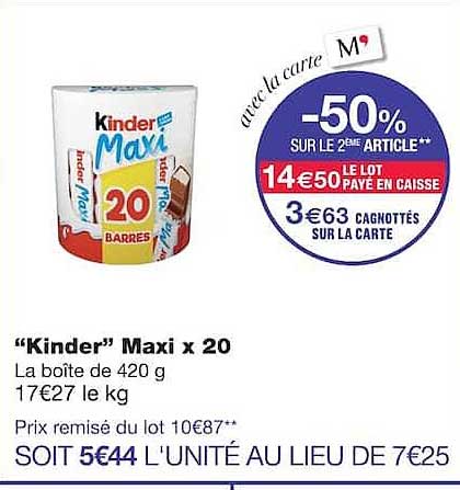 “Kinder” Maxi x 20